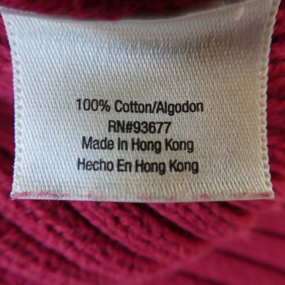 Vintage Cotton Knit Sweater Red White Blue Patriotic St Johns Bay Quarter Zip L - Picture 5 of 6